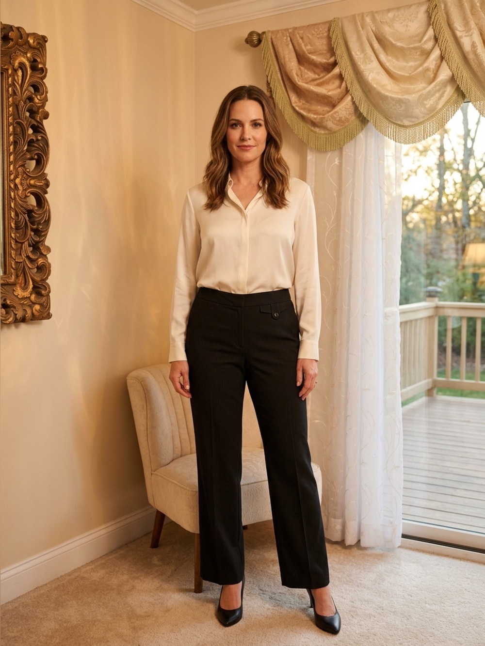 NWT Larry Levine Women’s straight leg black pants Sz 14